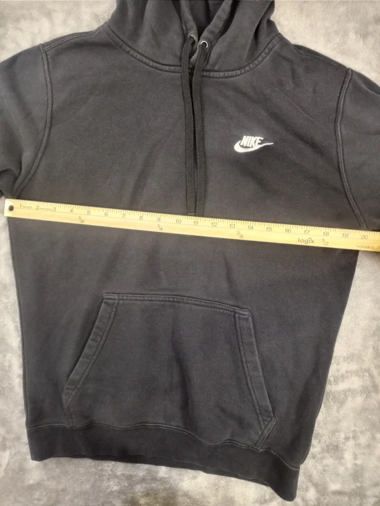 Nike Men's Black Hoodie Sweatshirt Size Small Swoosh Logo - Picture 4 of 9